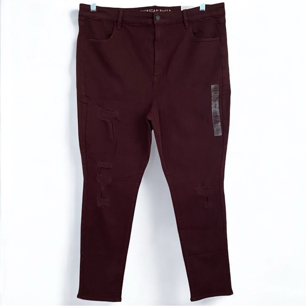 PLUS American Eagle NWT Merlot Soft Denim Super Stretch Hi Rise Jegging Size 20S